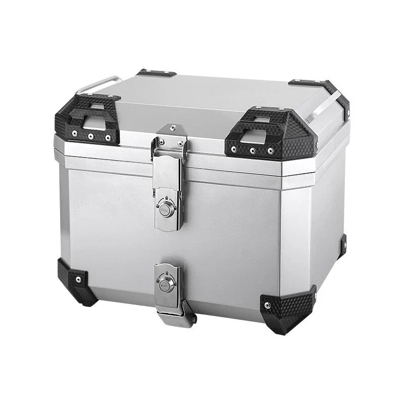 45L Motorcycle Top Box Rear Storage for Scooter - Waterproof Silver