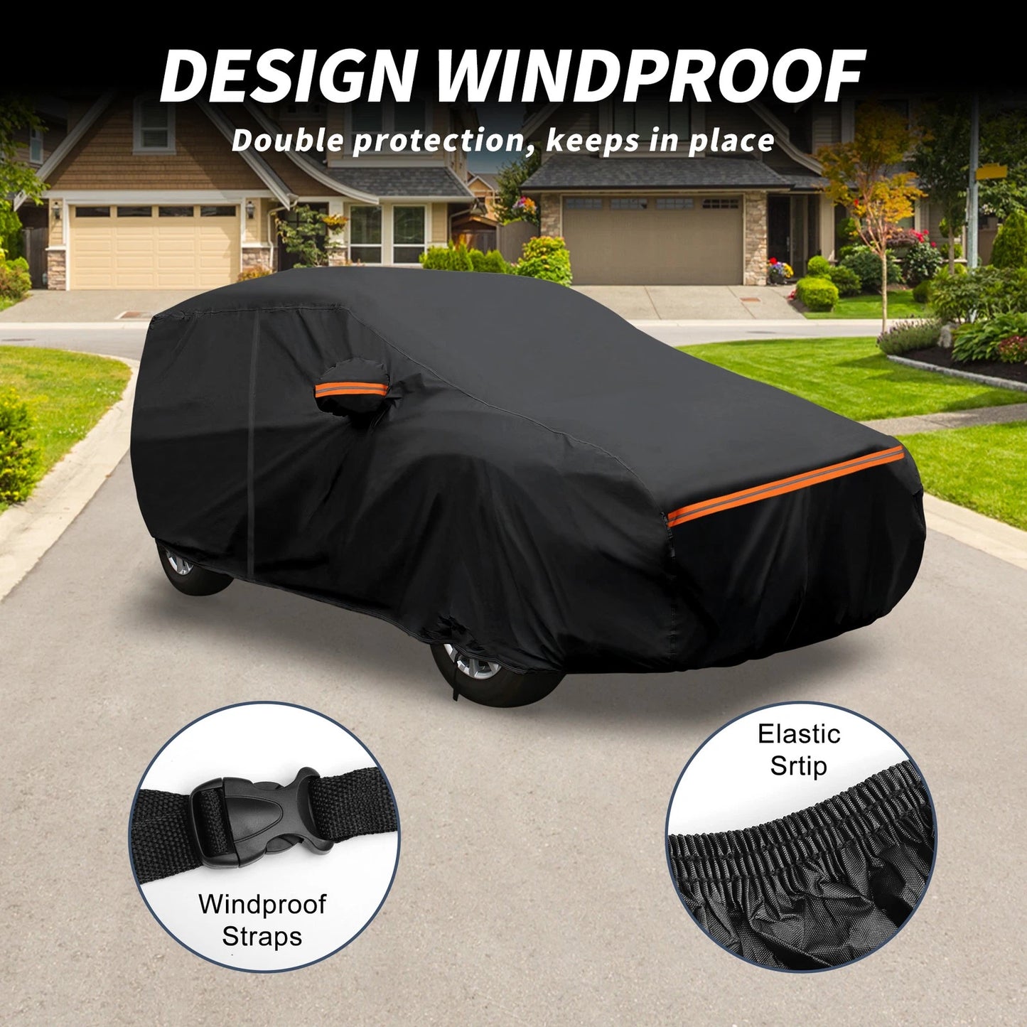 Waterproof Car Cover for Mazda Carol (2023) Black Aluminum Film Cotton