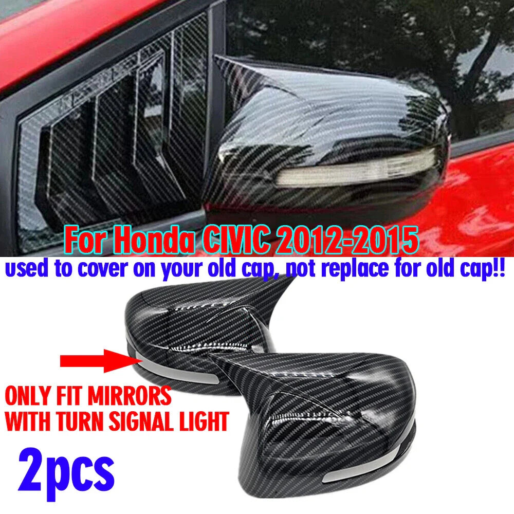 Rearview Side Mirror Cover With Light for Honda Civic (2012–2015)