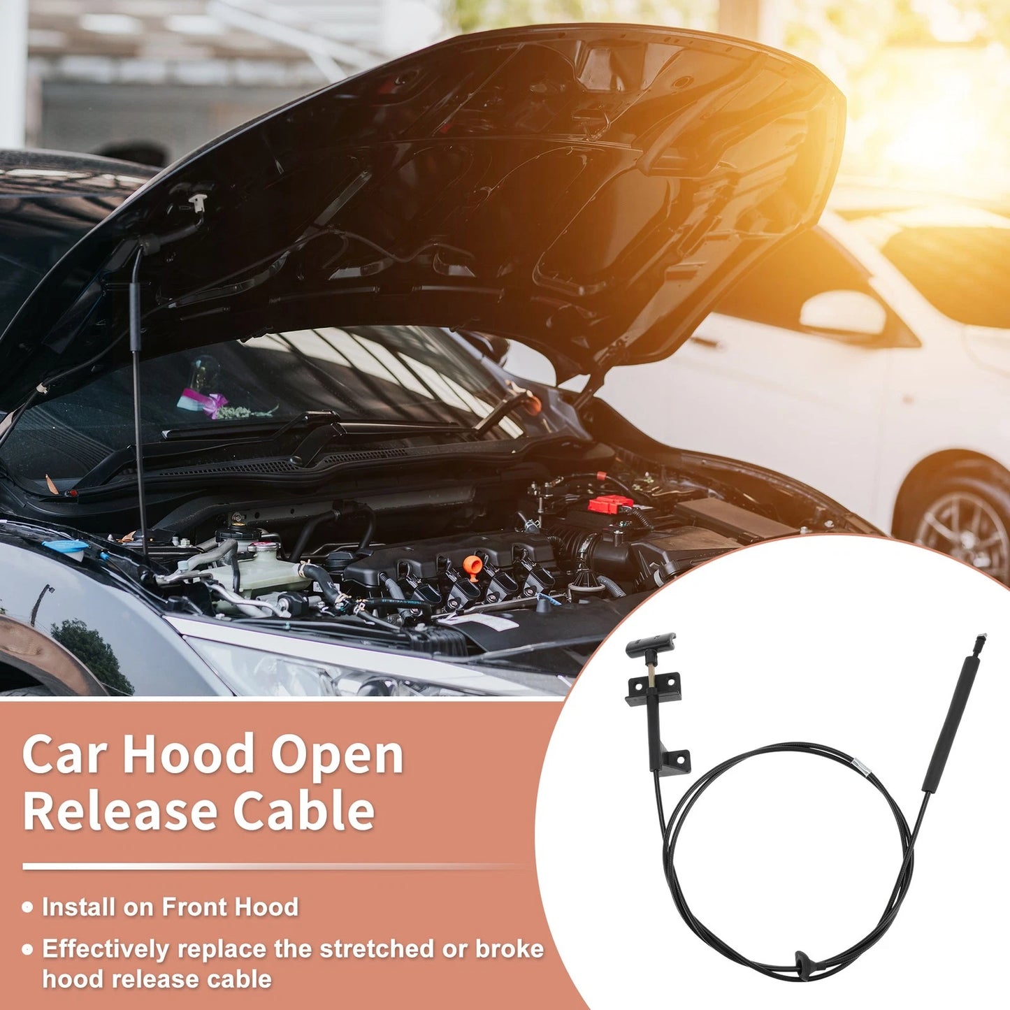 Hood Latch Release Cable for Jeep Cherokee (1997–2001) 55235493AE 55235483AD