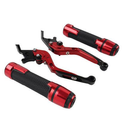 Red Extendable Brake Clutch Levers Grips Set for BMW R1200GS (2004-2012)