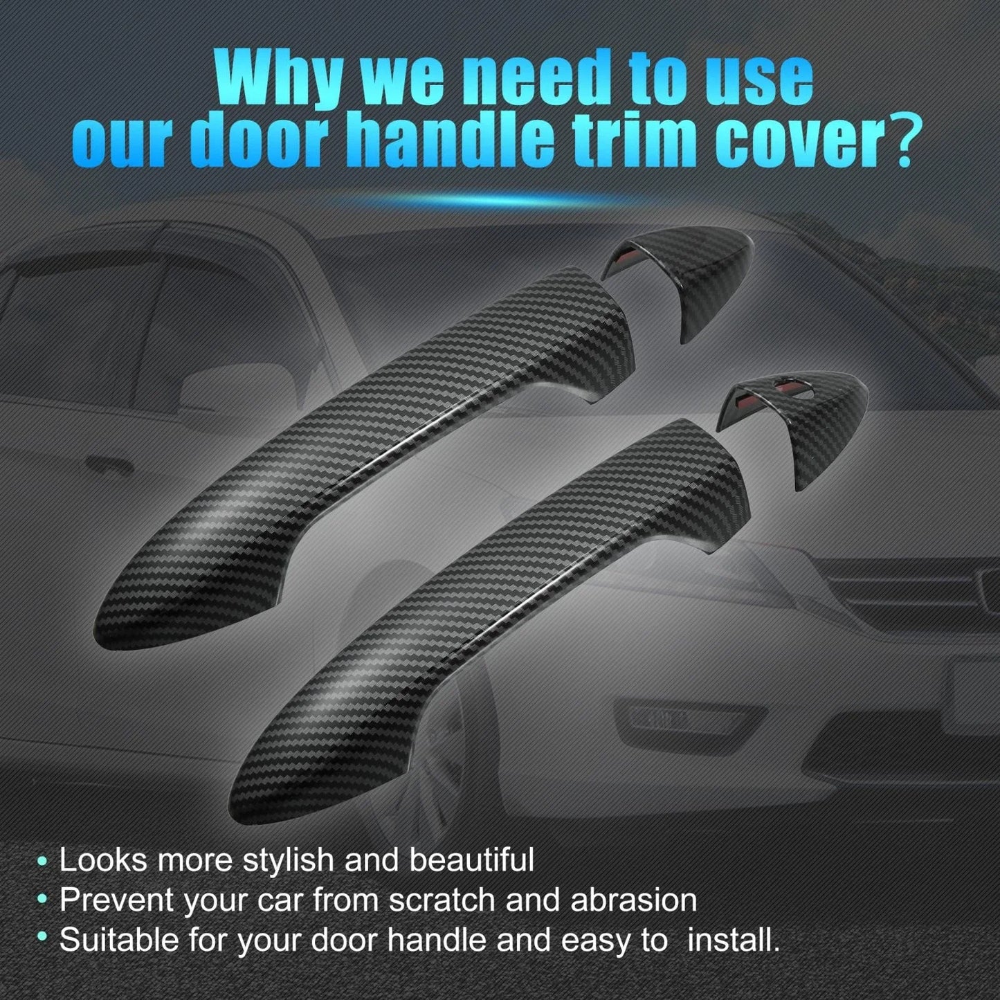 Car Door Handle Cover Trims for Honda Accord, Pilot (2018-2023) - 2 x Black