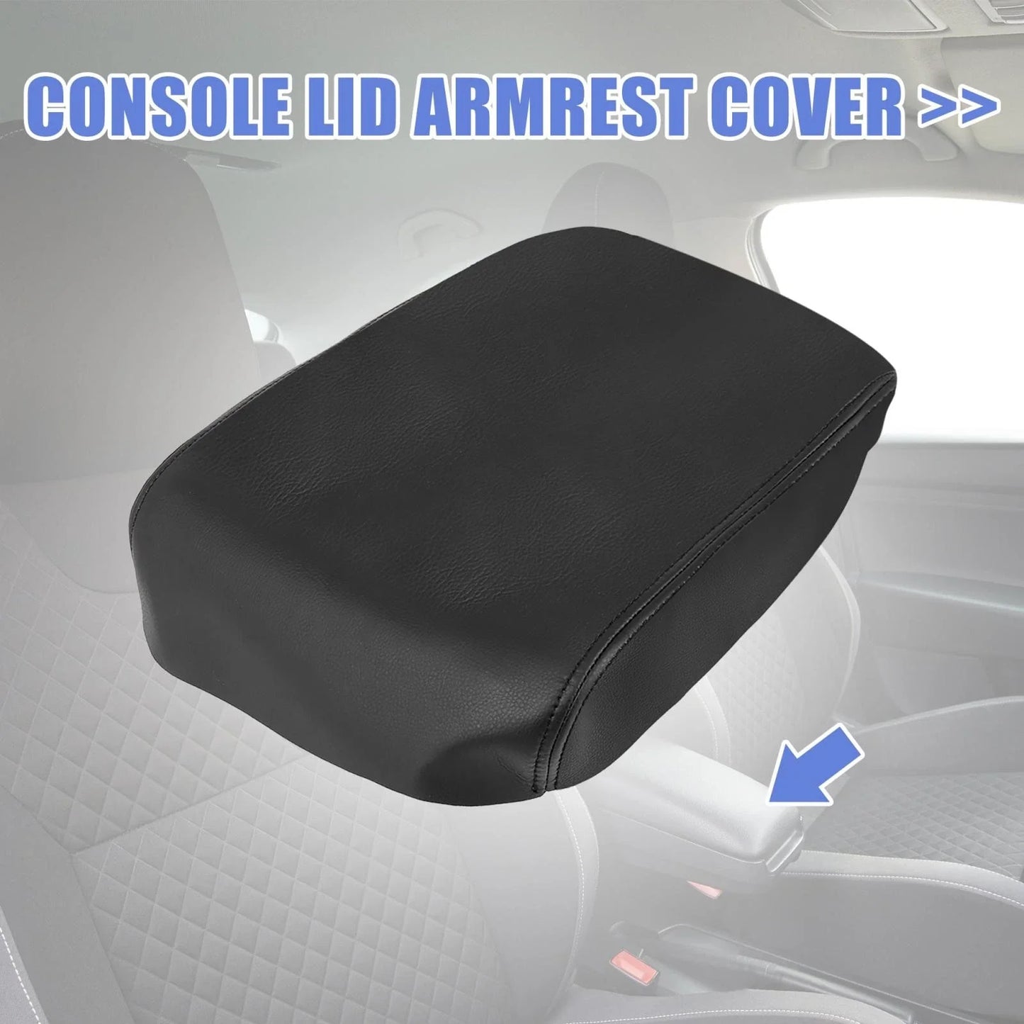 Center Console Lid Armrest Cover for Honda Pilot (2009-2015) Microfiber Leather