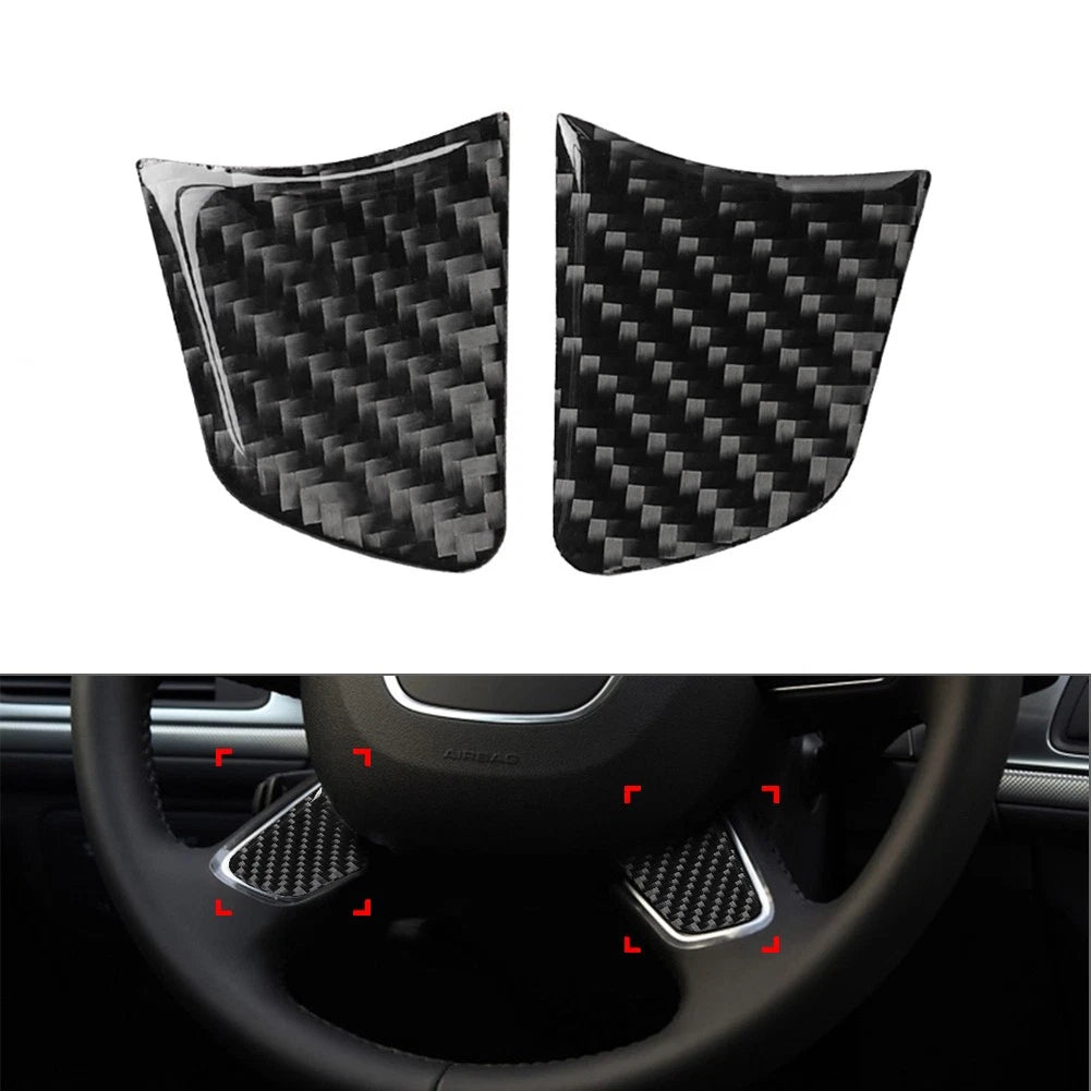 Red Carbon Fiber Interior Door Lock Button Cover Trim for Audi TT TTRS (2008–2014)