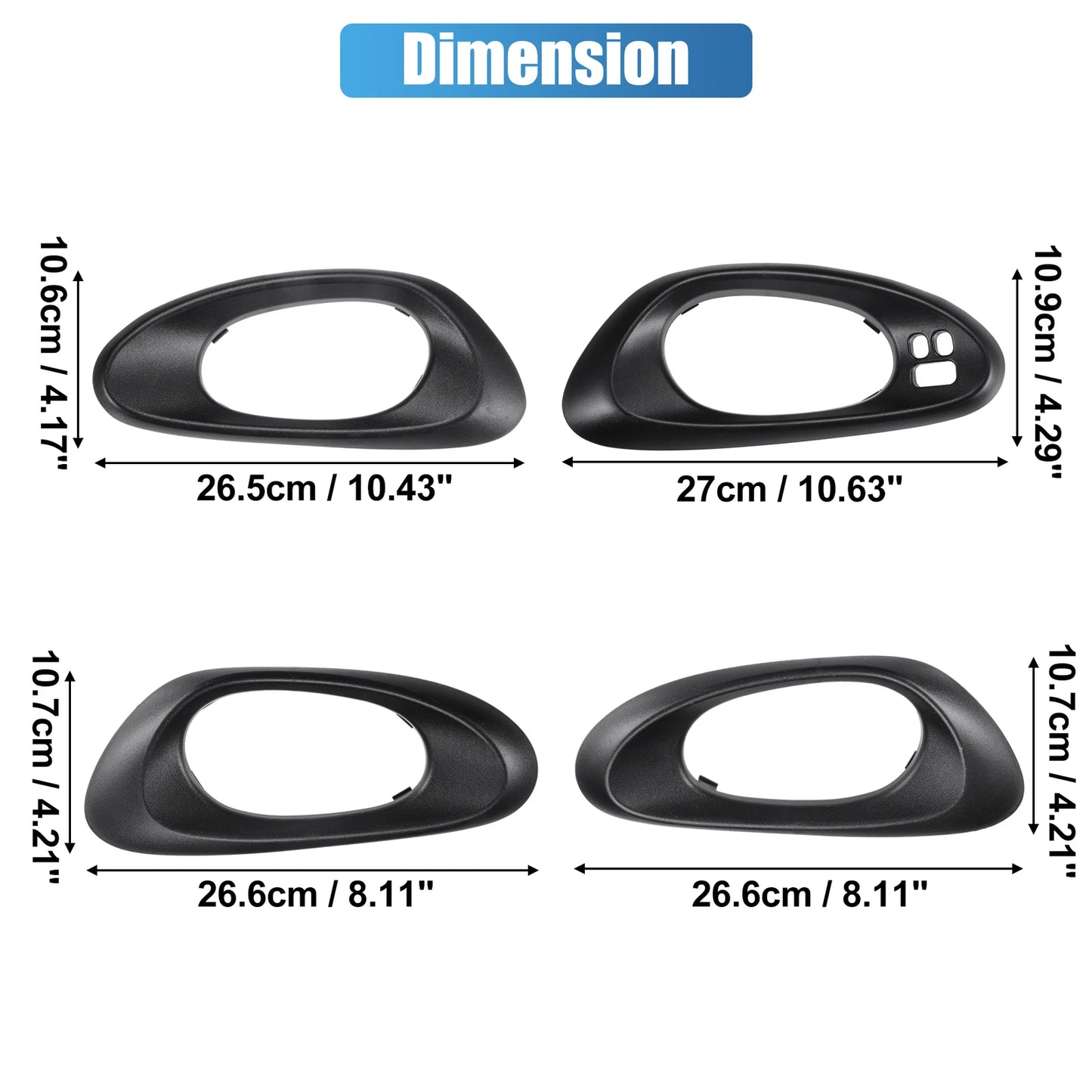 Set of 2 Interior Left Right Side Handle Covers for Chevy Trailblazer (2002–2009)