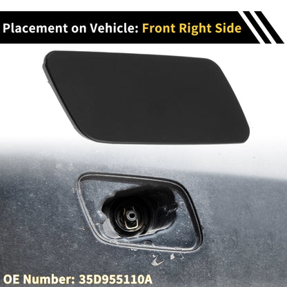 Right Bumper Headlight Washer Nozzle Cover Cap for VW CC (2011–2017) 358 Black