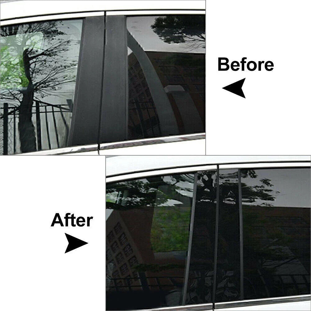 10 x Black PC Pillar Posts Door Trim Covers for Chevrolet Cruze (2011-2015)