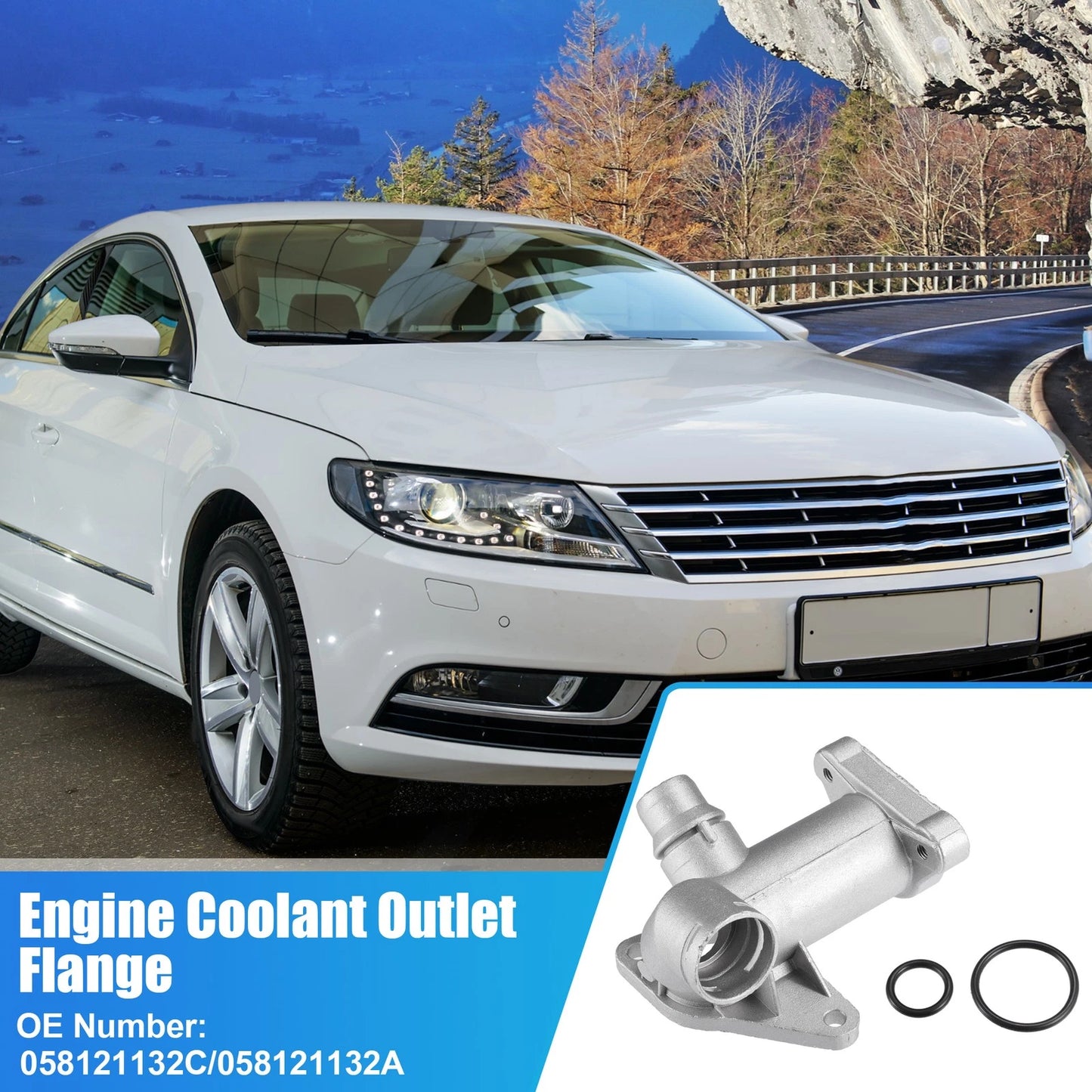 Set of 1 Engine Coolant Outlet Tube for VW Passat, Audi (No. 058121132/058121132C)