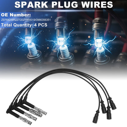 Set of 4 Spark Plug Wires for Mercedes-Benz 124 T-Model (S124) Replaces ZEF642