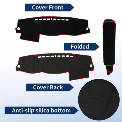 Dash Cover for Mitsubishi Shogun (2007–2019) Polyester Black Red Edge