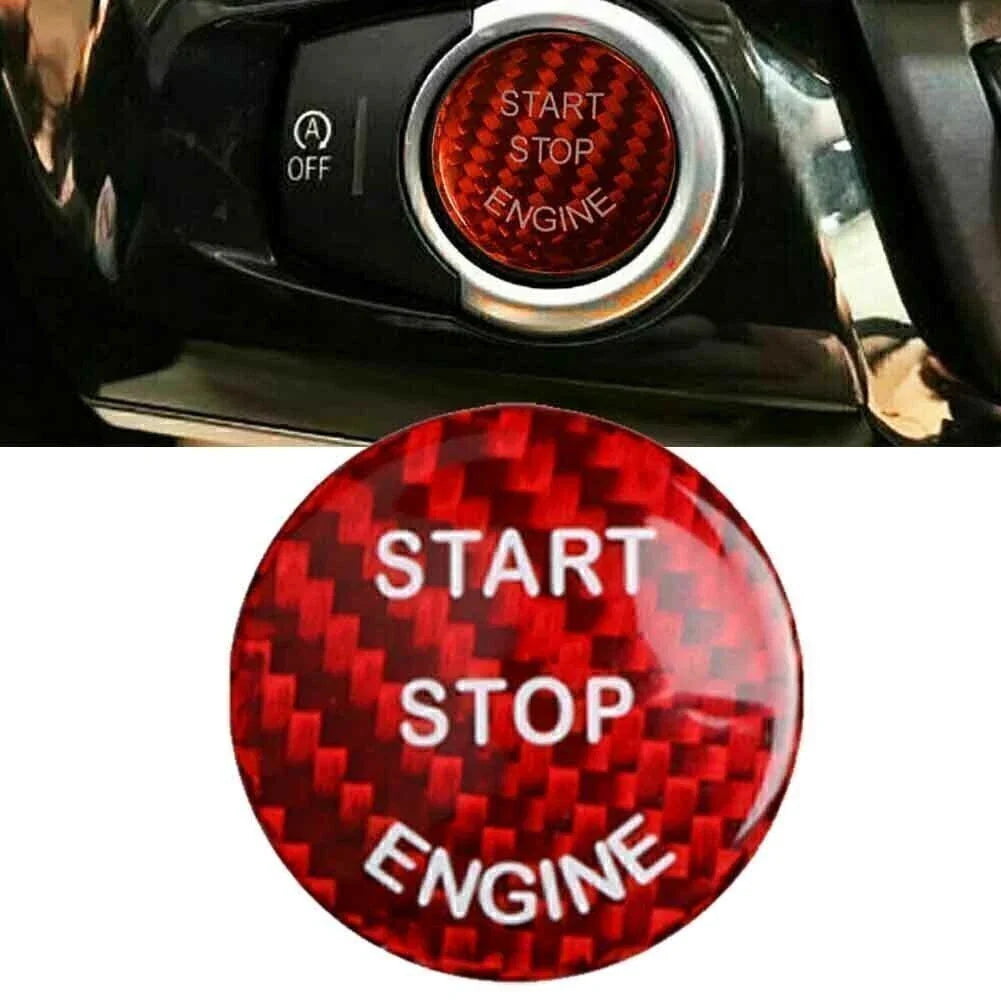 Keyless Start Button Cover Carbon Fiber Red for BMW F-Chassis (1-6)