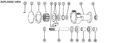 Major Repair Kit for Jabsco Pump (Fits Various Models)