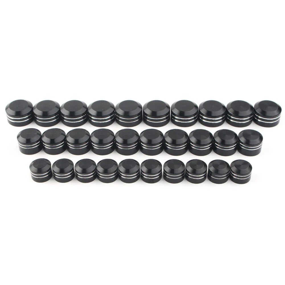 10 x Black CNC Inner 9/11/13mm Motor Bolt Topper Caps for Harley