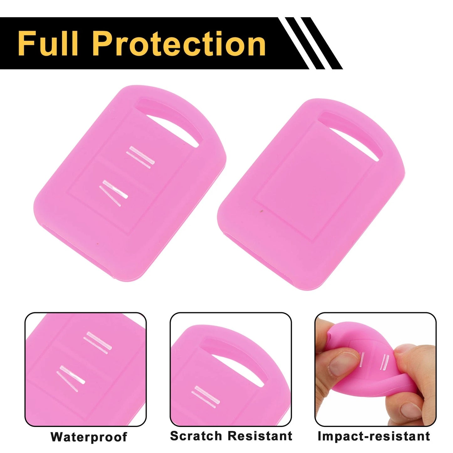 Light Pink Silicone Key Case for Opel Corsa C (2000–2006) - 2 Buttons