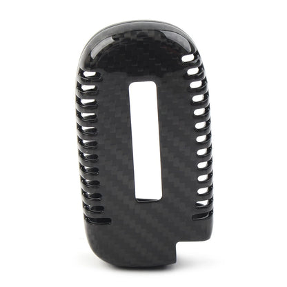 Remote Key Fob Cover Case for Jeep Cherokee, Renegade (2014–2023) Carbon Fiber Black