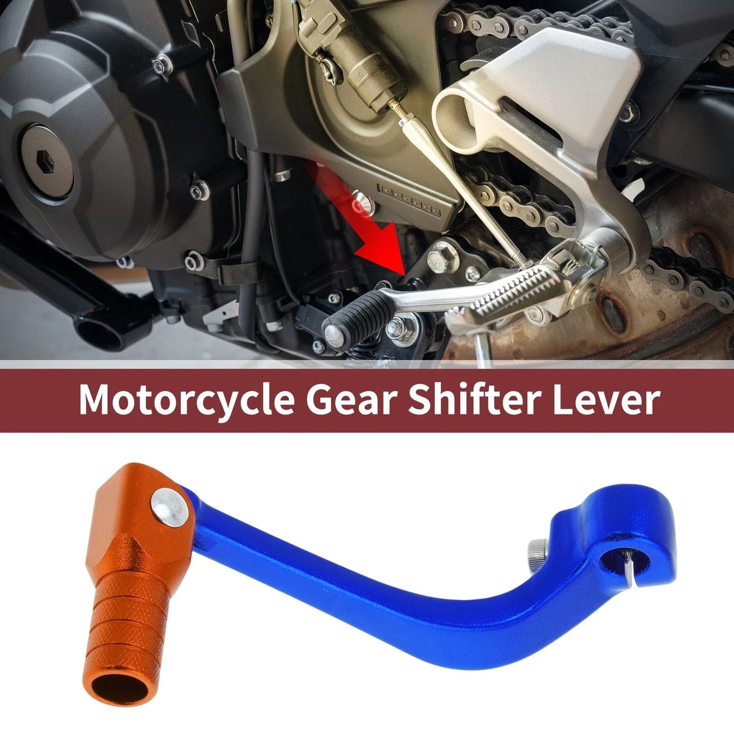 Folding Motorcycle Gear Shifter Lever for Honda CRF110F (2013-2018) Blue Orange