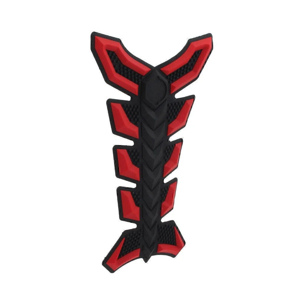 3D Fish Bone Decal Sticker Protector for Motorcycle Gas Fuel Oil Tank Red