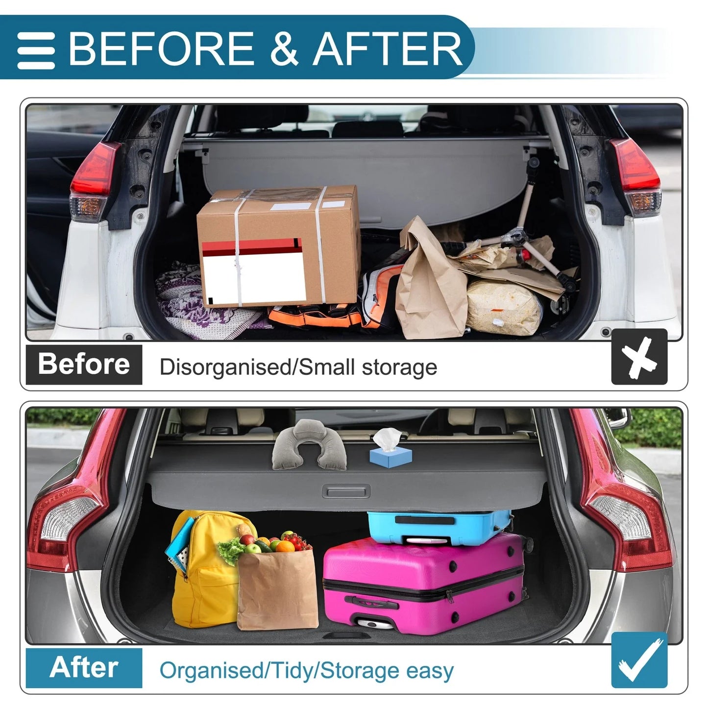 Retractable Cargo Cover for Dodge Durango 2011-2025 Rear Trunk Shelf