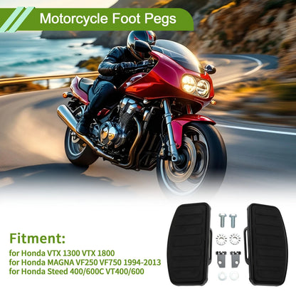 Foot Pegs for Honda VTX 1300 VTX 1800 (1 Pair) Metal Steel Rubber Black
