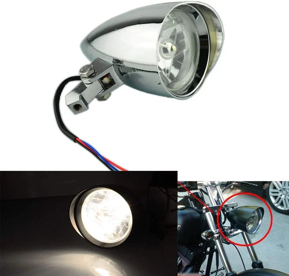 6" Chrome Bullet Headlight for Harley Sportster Chopper Bobber