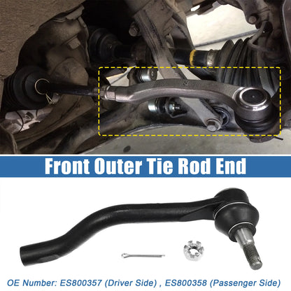 2X Front Outer Tie Rod End Links ES800357 ES800358 for Nissan Altima Maxima (1993–2001)