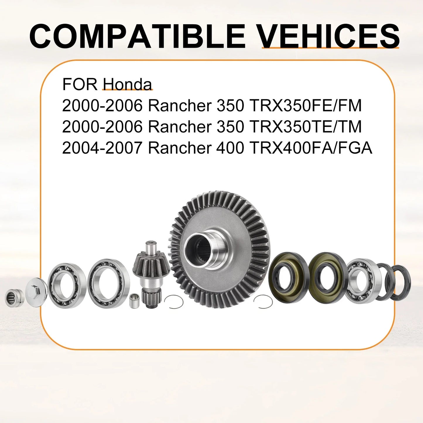 Rear Differential Bearing Seal Ring Pinion Gear for Honda Rancher (2000–2013)