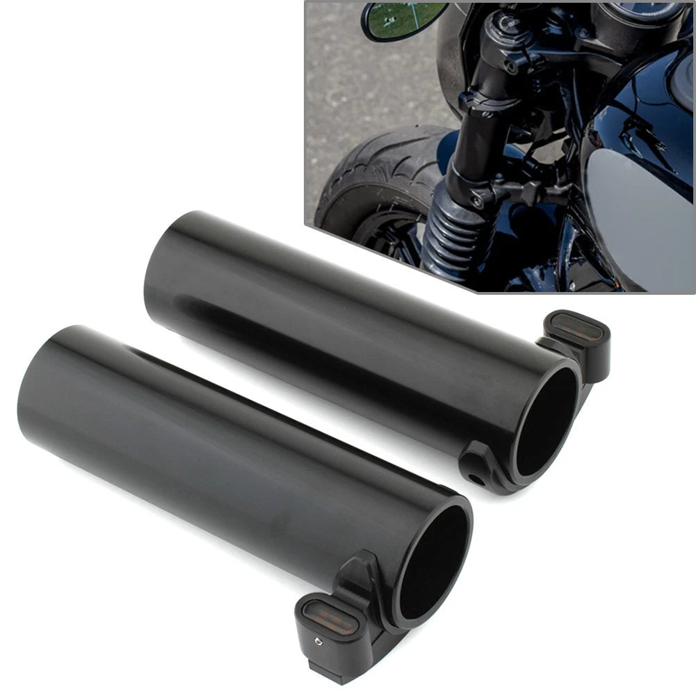 Front Fork Gaiters Cover Boot with LED Turn Signal for Harley Nightster (2022–2023)
