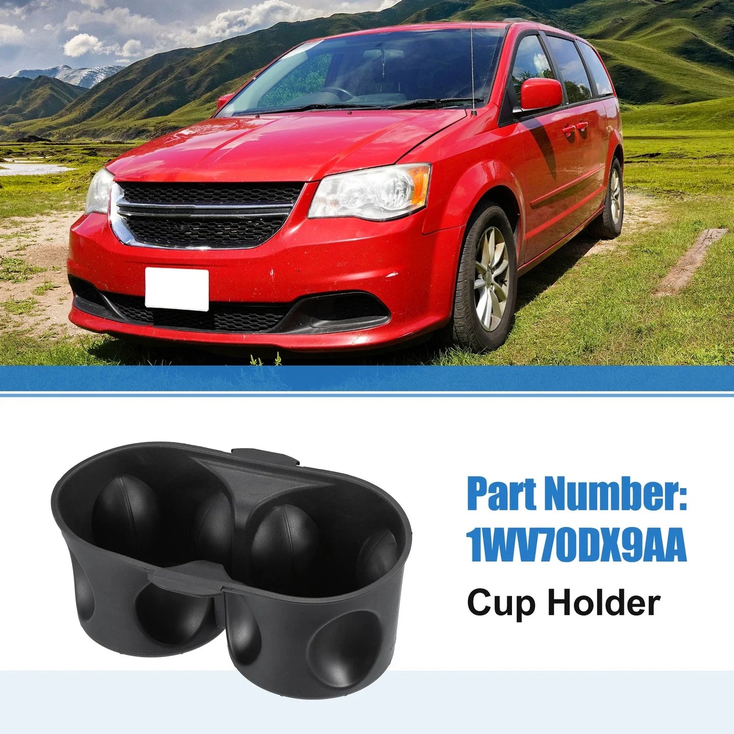 Cup Holder Replacement for Dodge Grand Caravan (2011-2020) Black