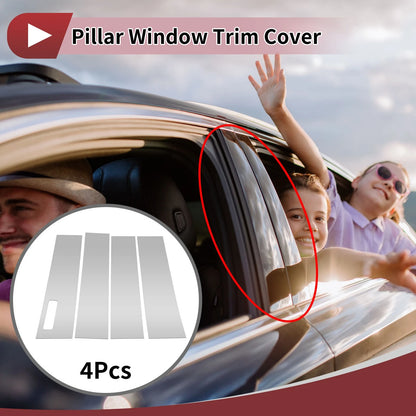 Door Pillar Window Trim Set for Ford F150 (2015–2020) Silver Tone