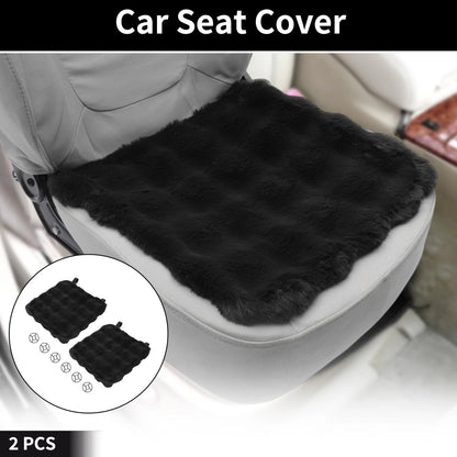 Set of 2 Bottom Seat Pad Covers for Car (Black Cotton Grid)