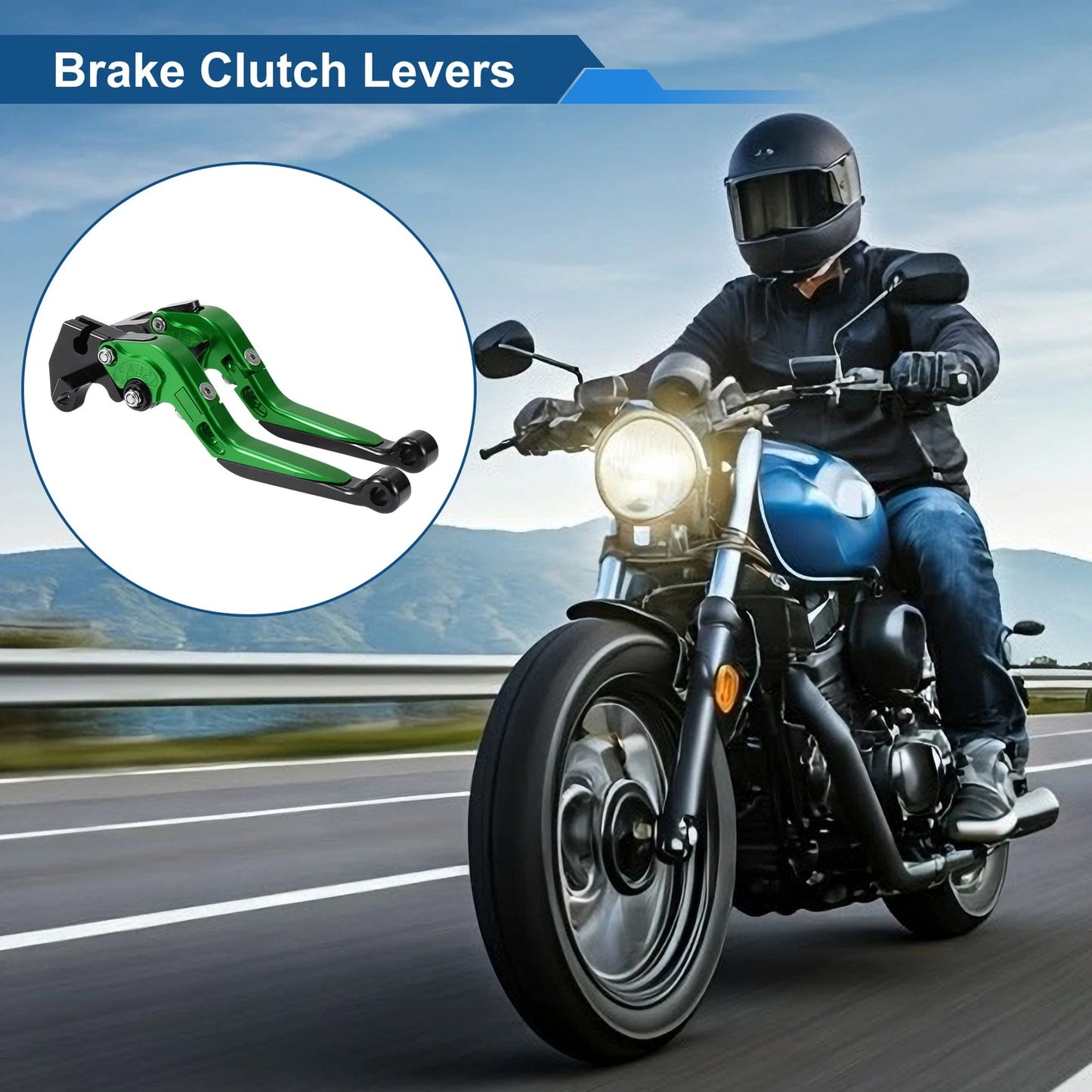 Adjustable Brake Clutch Levers for Yamaha MT125 (2014–2021) Green Black