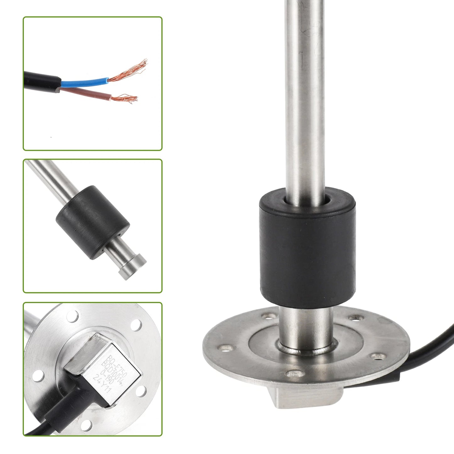 Fuel Sending Unit and Gauge Kit 0-190 Ohm for Boat Car Vehicle (0-190)