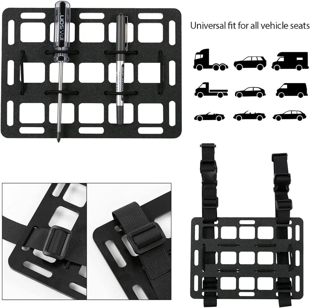Tactical Molle Panel Headrest Gun Rack Storage for Universal Vehicle