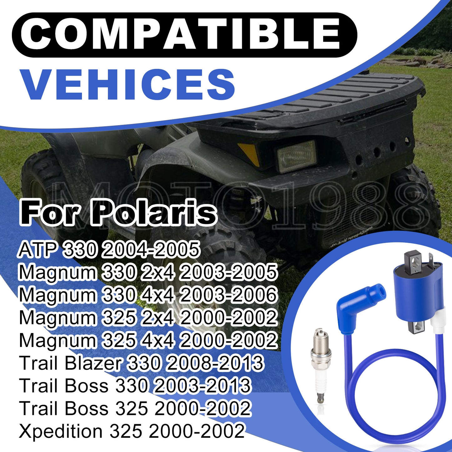 Ignition Coil Pack for Polaris Trail Blazer 330, Xpedition 325 (2000–2013)