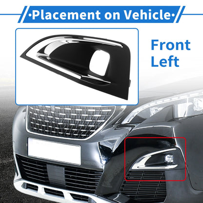 Front Left Fog Light Grille No. 9817136677 for Peugeot 3008 P84 (2016–2019) Black