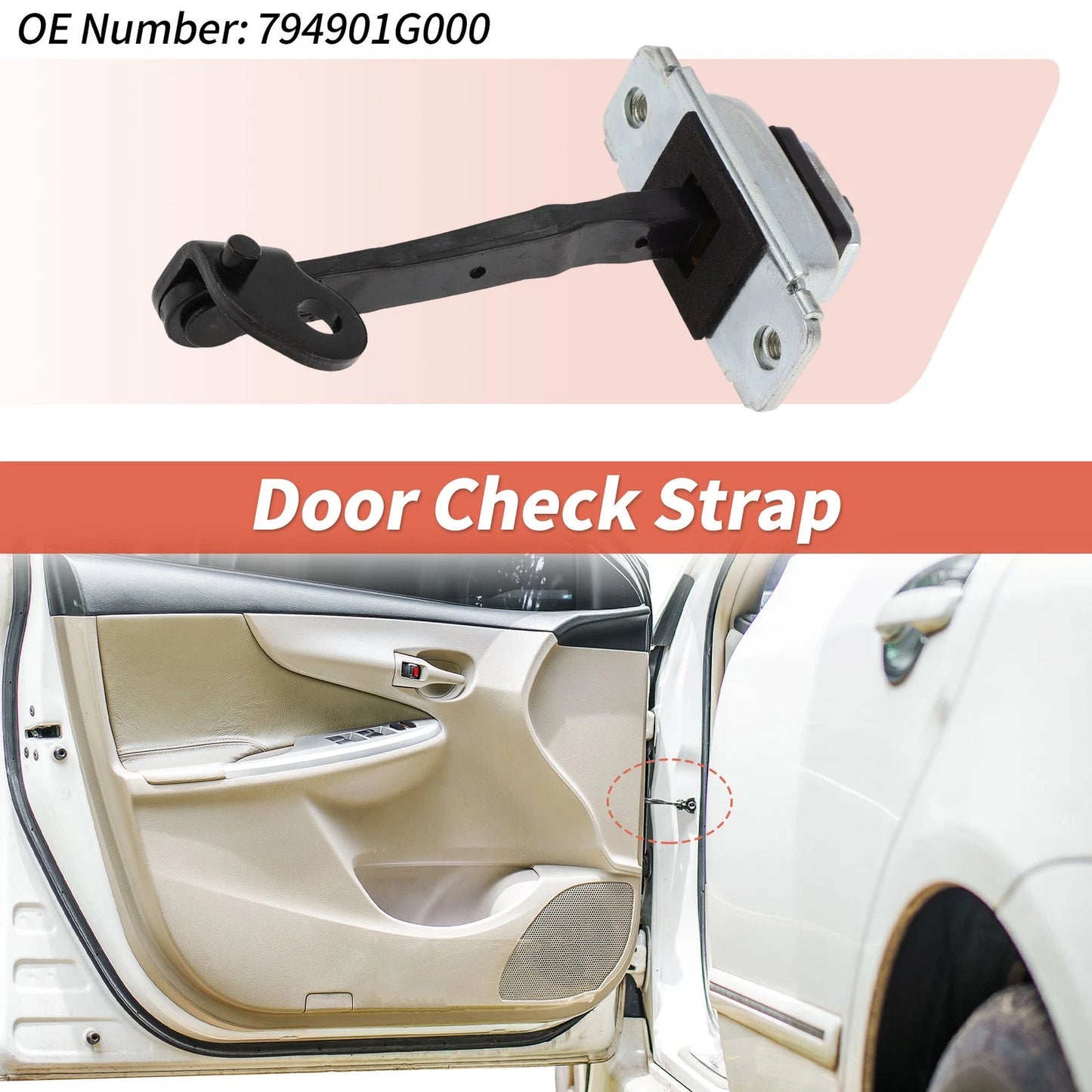 Rear Right Door Check Strap for Hyundai Accent (2006–2011) No.794901G000