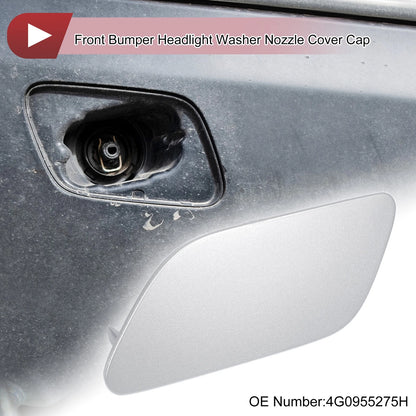 Front Left Washer Nozzle Cover Cap for Audi A6 (C7) (2015–2018) 1 Pcs Silver Tone