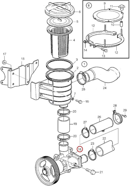 Sea Water Pump for Volvo Penta D6 Series (2004–2023)