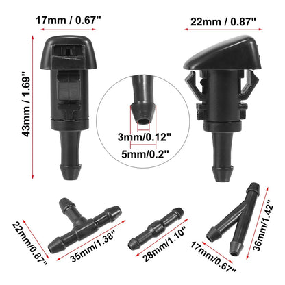 4 x Front Windshield Washer Nozzles for Dodge Avenger (2008-2014)