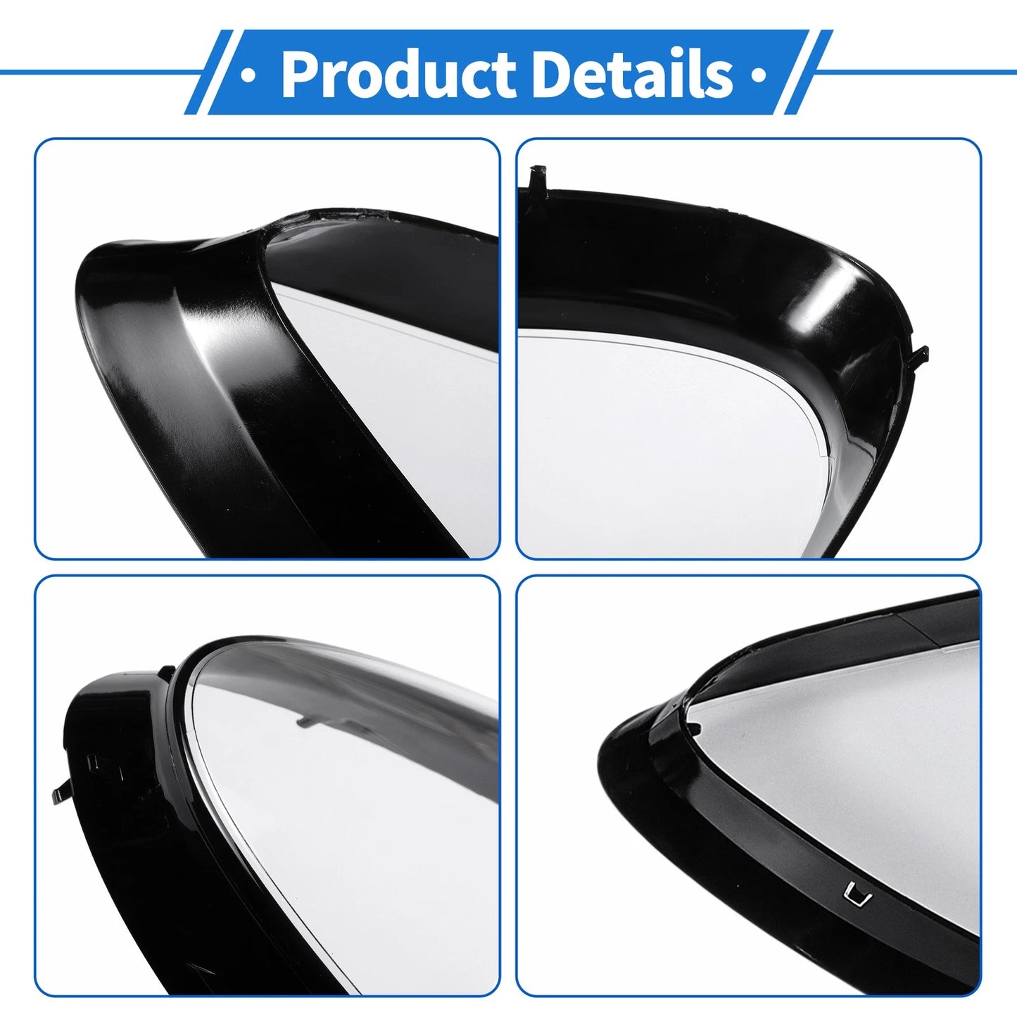 1 Pcs Headlight Lens Cover for Porsche 718 (2017–2022) Clear Black