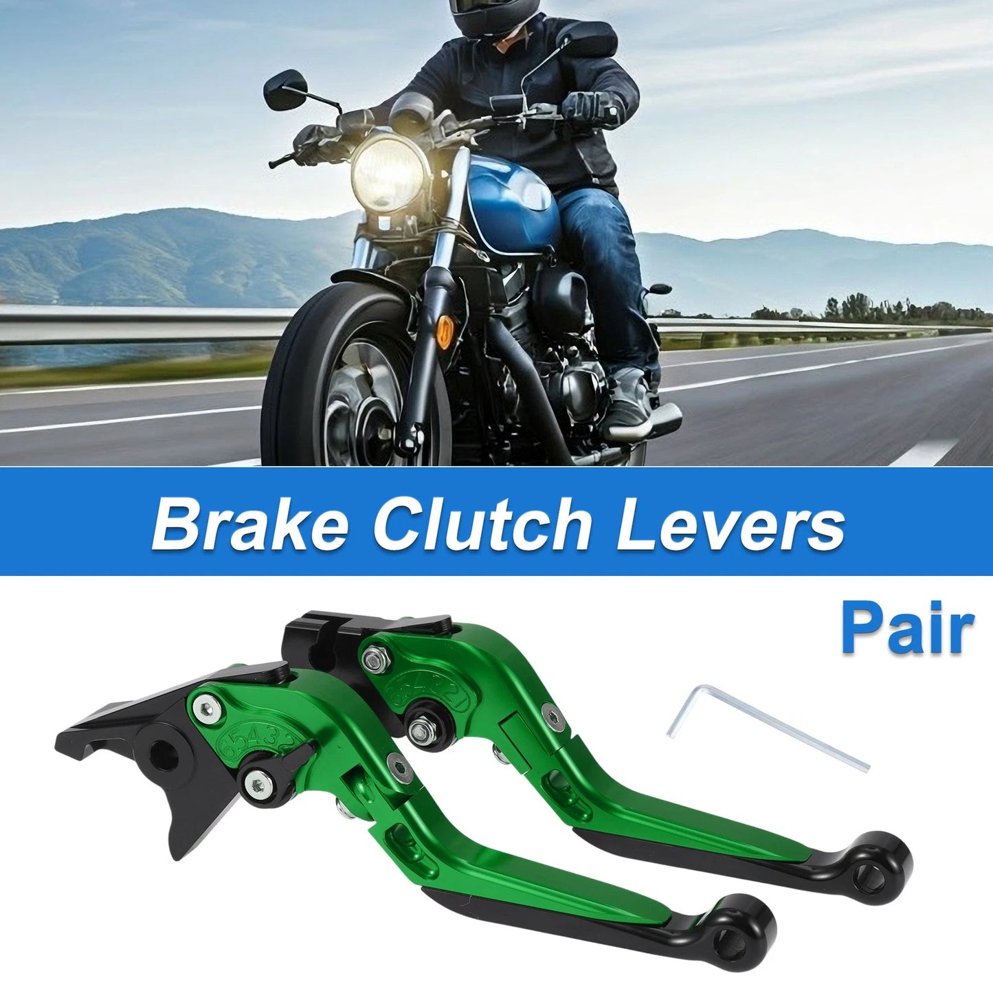 Adjustable Brake Clutch Levers for Yamaha YZF R1 (2002–2003) Green Black
