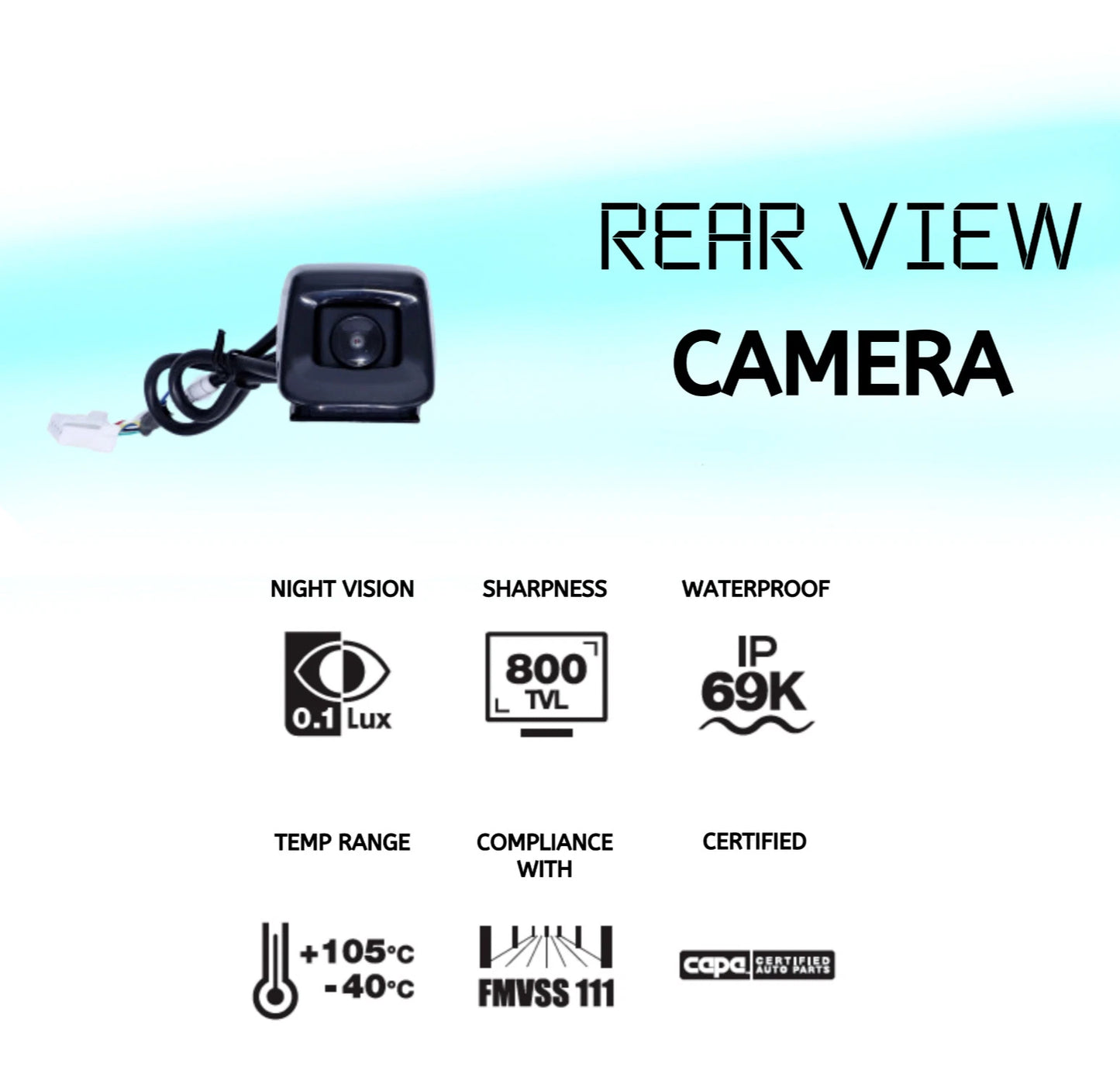 Tailgate Backup Reverse Camera Kit for Toyota Hilux (2005–2015)