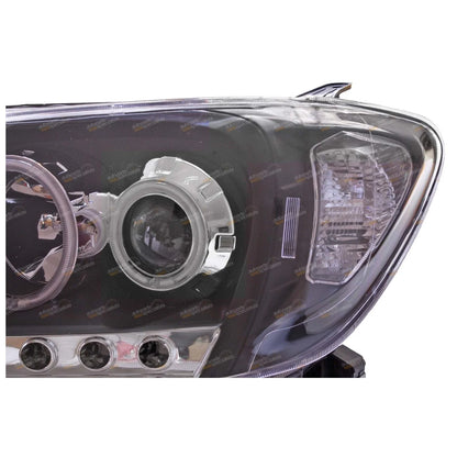 LED DRL Angel Eye Projector Headlights for Toyota Hilux (2005–2011)