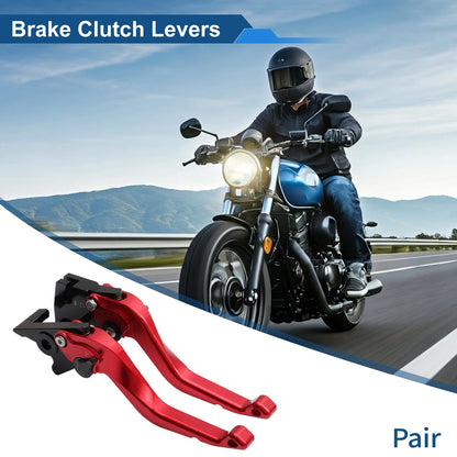 Short Brake Clutch Lever for Kawasaki Ninja 500 (2024–2025) 1 Pair Solid Red