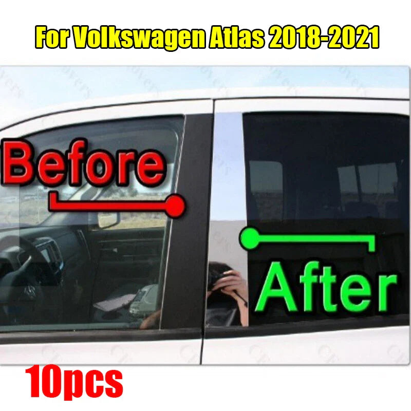 10 x Chrome Pillar Trim Door Cover Mirrored Post for VW Atlas (2018–2021)