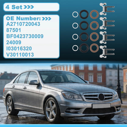 Set of 4 O-Ring Rebuild Repair Kit A2710720043 for Mercedes-Benz W204 (2007–2014)