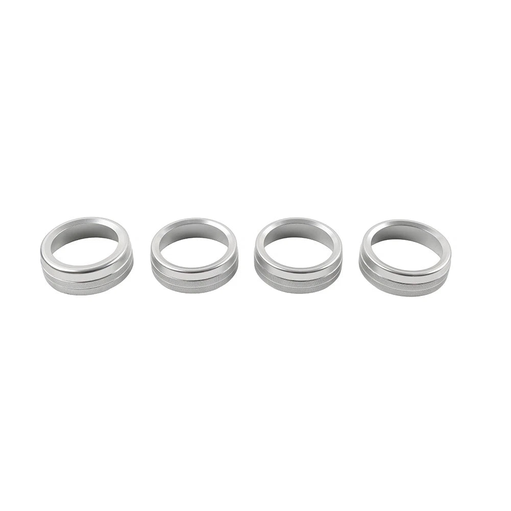 Set of 4 Silver AC Climate Control Ring Knob Trim for Toyota Tacoma (2016–2023)