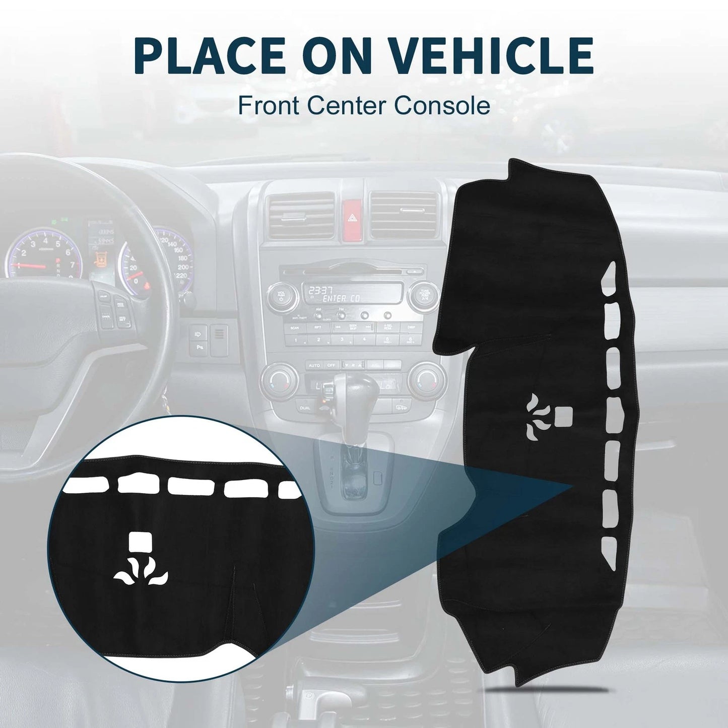 Dashboard Cover Mat for Honda CR-V (2017–2022) Sun Protector Black