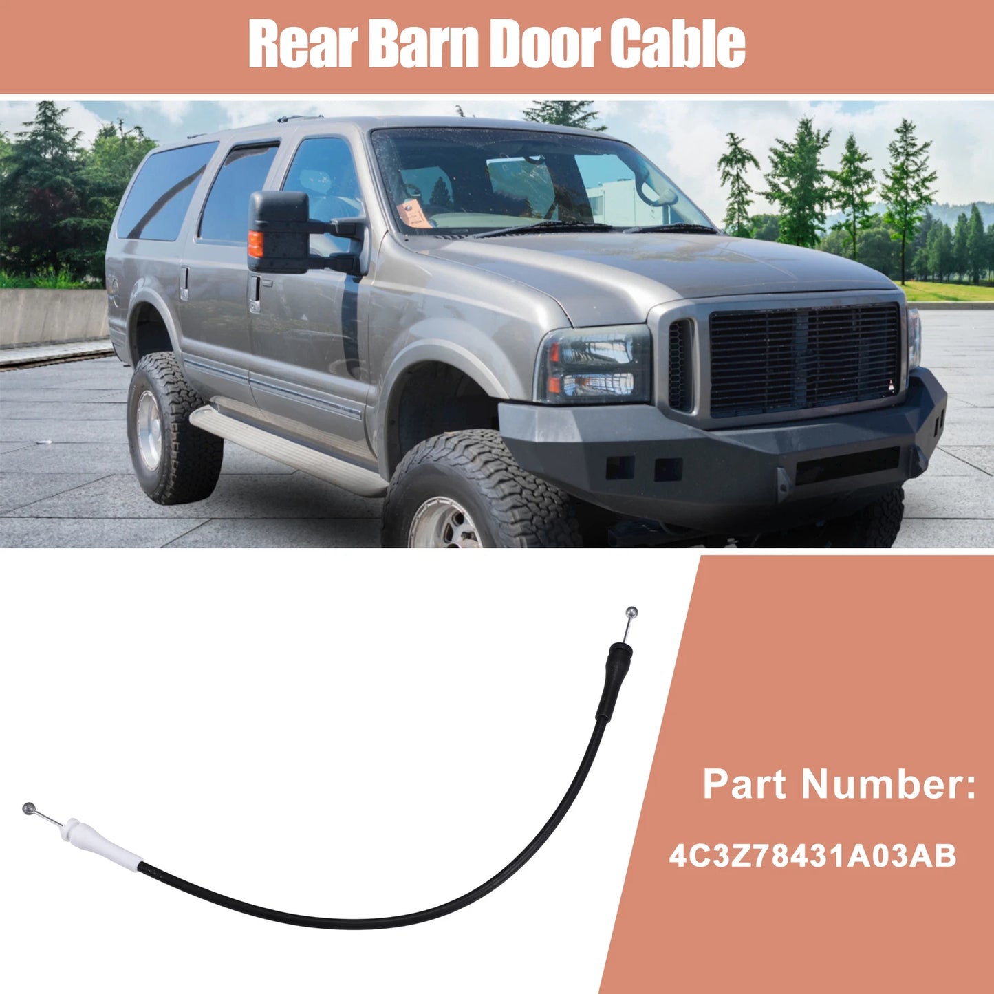 Rear Left Barn Door Lock Release Cable for Ford Excursion (2001–2005)