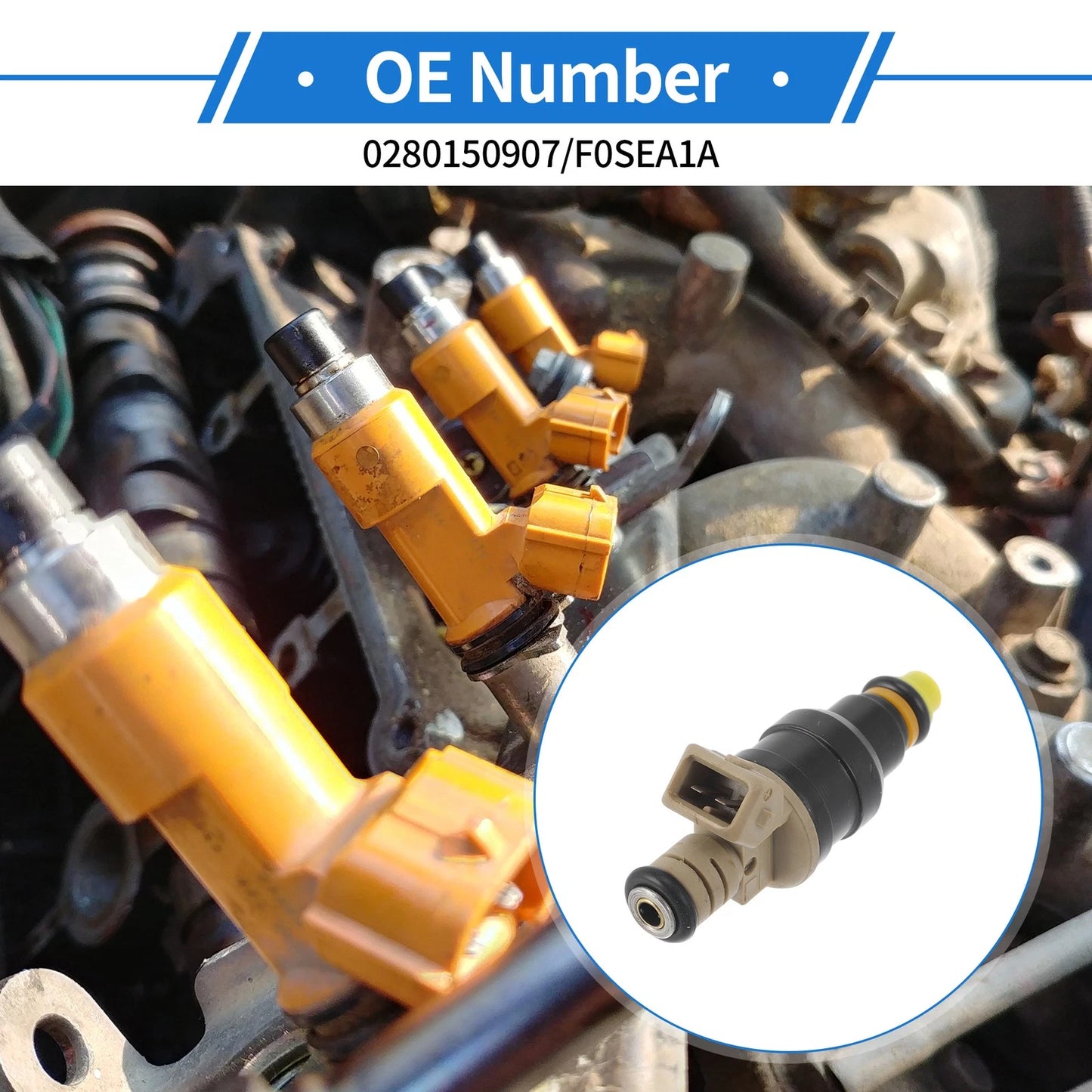 1 Pc Fuel Injector No. 0280150907/F0SEA1A for Ford F-150 F-250 (1990–1995)